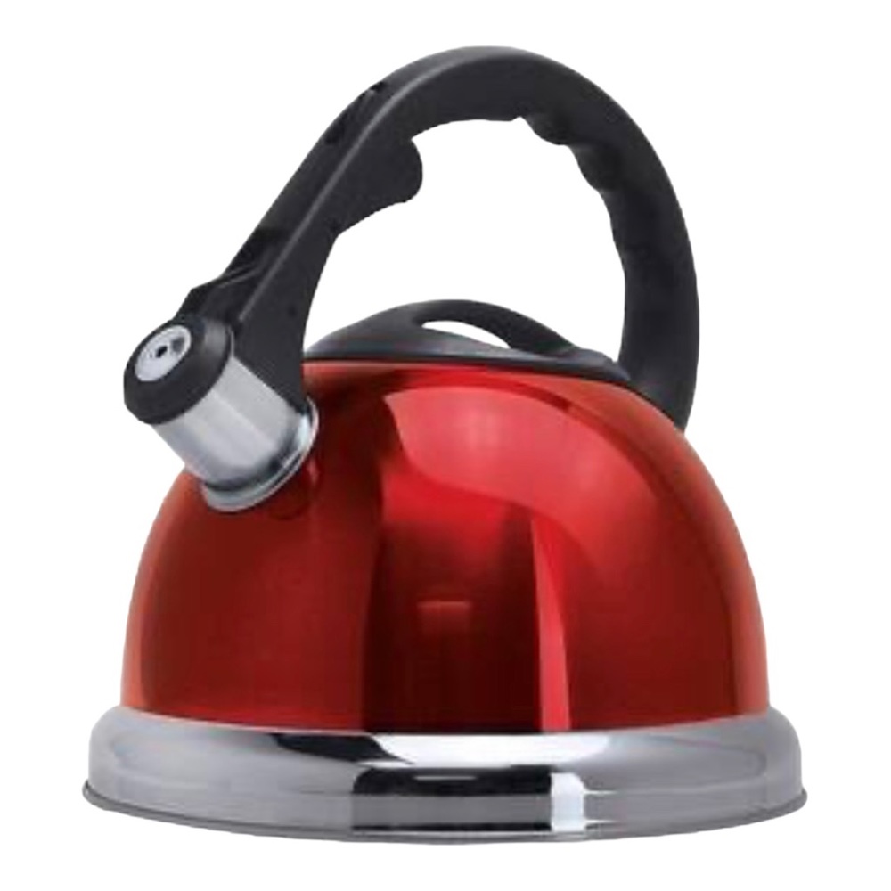 Primula RED Safe-T Whistling Tea Kettle: Stylish & Safe Tea/Coffee Brewing